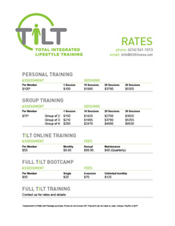 TILT Rate Card